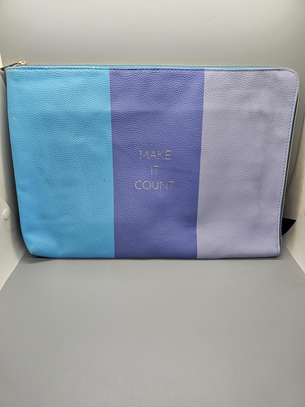 Make It Count Colorblock Laptop Pouch - Blue, Purple, Lavender